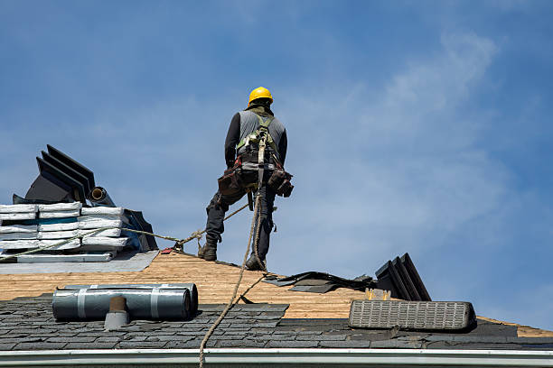 Professional Gutter Installation technician working in Malone, FL